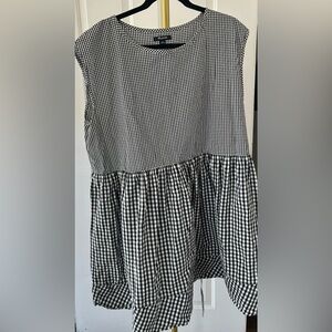 Black & White Gingham Tiered Dress